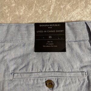 Banana Republic Blue and White Pinstripe Chino Shorts